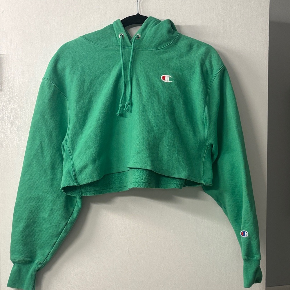 Champion Emerald Green Cropped Sweatshirt